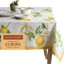 Maison d' Hermine Table Cloth Rectangle Table 100% Cotton 70 x 120 Inches Tablecloth Reusable Decorative for Dining Kitchen Room Farmhouse Home Spring Summer - Limoncello