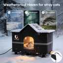 Weatherproof Outdoor Cat House Black 28" x 16" x 17"