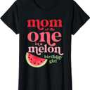 Mom of The One in A Melon Birthday Girl Watermelon First T-Shirt (Black, XL)