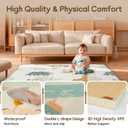 PIGLOG Foldable Baby Play Mat, Waterproof Playmats for Babies and Toddlers Kids, Safe Foam Playmat for Tummy Time, 50x50 Playpen Mat, Reversible Portable Baby Floor Mat for Infant, Toddler, Giraffe