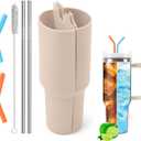 Silicone 2-in-1 Cup for Stanley Cup 40 oz compatible with Stanley Cup Accessories,Double Drinks Bag Fit Stanley Cups Dispense Different Beverages (Milky Coffee)