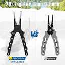 Piscifun Fishing Pliers, Saltwater Fishing Pliers with Split Ring, Fish Hook Remover, Corrosion Resistance Fly Fishing Pliers with Braid Cutters, Sheath and Lanyard, Fishing Gear Gifts for Men (Black)