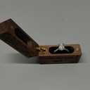 Wooden Engagement Ring Box Small Slim Flat Ring Case for Proposal,Wedding (Grow old with me)