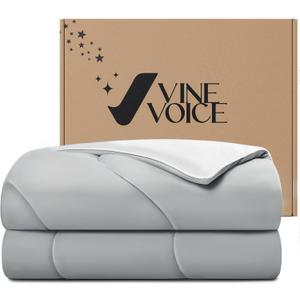 Cooling Comforter for Hot Sleepers, Queen 90x90, Silver Gray | Cooling blanket feel, Q-Max >0.4 cool touch, double-sided cooling, Sorona fill, for night sweats, lightweight & breathable