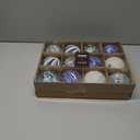 JORNOY Christmas Tree Ornaments Set of 12, 3.15inch/80MM Shatterproof Plastic Xmas Tree Ball Ornaments Bulk Decorative Hanging Baubles for Xmas Tree Decor Holiday Party Decorations, Light Blue