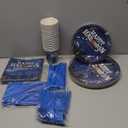 175 Disposable Party Tableware Set Happy Halloween Disposable Party Tableware-Black Halloween Paper Plate Cup, Golden Plastic Fork, Knife and Spoon