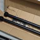 2 Pack Heavy Duty 1 Inch Diameter Single Curtain Rods 72-144 Adjustable Window Curtain Rod with Aluminum Alloy Cylindrical Cap Finials, Wall Mount and Ceiling Mount, Matte Black