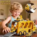 Construction Truck Toys Set for Kids Aged 1 2 3 4 5 6 7 8, Truck Playset with Toy Car, Light and Sound, Movable Parts Construction Toys for Toddlers, Birthday Gifts for Boys Girls 2-4 4-7