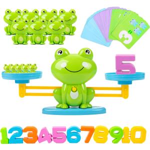 Frog Balance Counting Toys, Cool Math Learning Games for Boys and Girls, Educational Number Preschool Toy, Fun Children's Gift STEM Math Games for Kids Age 3+ (63 PCS)