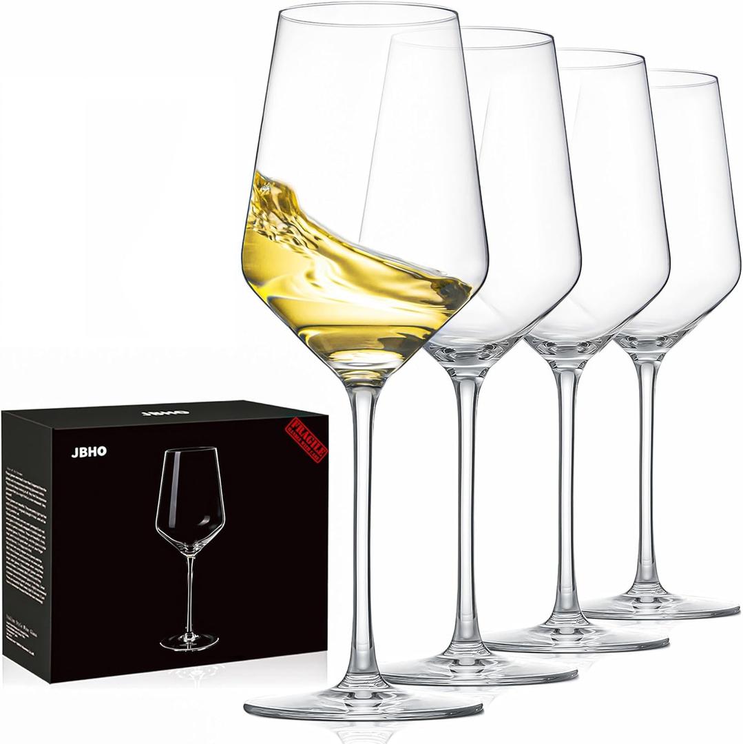 JBHO 17 oz Lead-Free Glasses Set of 4, Hand Blown Durable Crystal Glasses for Daily Use and Hosting Guests, Thin Rim for Serving Red and White, Gift packing for any occasion