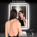 LOAAO 24X32 LED Bathroom Mirror with Lights, Anti-Fog, Dimmable, Backlit + Front Lit, Lighted Bathroom Vanity Mirror for Wall, Memory Function, Tempered Glass, Shatter-Proof, ETL Listed