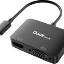 dockteck USB C to HDMI VGA Adapter, 2 in 1 HDMI VGA Adapter, USBC VGA to HDMI for MacBook Pro/Air, iPad Pro, Chromebook, Surface Pro, Dell Xps, Galaxy