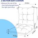 Indoor Outdoor Wicker Chair Cushions with Ties Non Slip Waterproof Outdoor Patio Chair Cushion Set 41.7"*20.8"*3.5" for Garden Porch Decoration