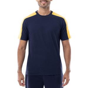 IZOD Men's Cotton Polyester Sueded Jersey Knit Short Sleeve Sleep Lounge T-Shirt (Blue, S)