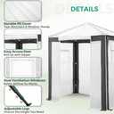 EAGLE PEAK 6x4 Portable Walk in Greenhouse with Polyester Reinforced Corners, Instant Pop up Indoor Outdoor Gardening Green House, Roll Up Zipper Entry Door and Mesh Windows, Gray/White