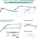 Eyekepper 3 Pack Frameless Metal Reading Glasses for Men - Rectangle Rimless Readers (Black/Blue/Gunmetal) +1.75