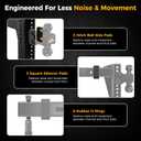 CAMMOO Adjustable Trailer Hitch, Tow Hitch Fits 2.5 inch Receiver, 8inch Rise/Drop Hitch, 2" and 2-5/16" Ball Hitch, 22000 LBS GTW Truck Hitch with U-Shaped Alloy Steel Anti-Theft Pin, Black