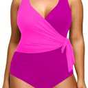 Yonique Plus Size One Piece Swimsuits for Women Tummy Control Bathing Suits Full Coverage Swimwear, size -18W