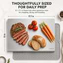 304 Stainless Steel Cutting Board with Lip, Non Slip Mat, 13 x 17.7 Inch