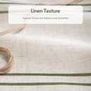 Linen Texture Shower Curtains for Bathroom Sage Green Boho Natural Striped Shower Curtain with Tassel 72W X 84L