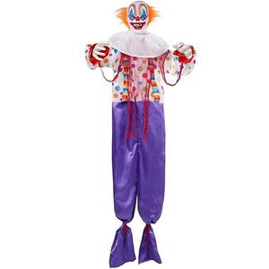 JOYIN 65" Halloween Hanging Clown Decoration Outdoor, Neon Face LED Talking with Light-up Eyes and Creepy Sound Haunted House Decor, for Lawn, Yard, Patio