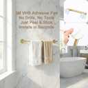 Self Adhesive Towel Bar 24 Inch Brushed Gold Bathroom Towel Rack, 304 Stainless Steel Wall Mounted Towel Holder for Kitchen and Shower wall Mounted AcGlbauric