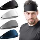 Running Headbands for Men Sweatbands Sports Sweat Bands Mens Workout Thin Fitness Gym Yoga 4 Pack