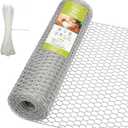 Chicken Wire Fencing, 24 Rifny 16.5 Inch x 60 Feet Chicken Wire Mesh Roll for Garden Plants, 1 Inch Mesh Hexagonal Galvanized Metal Poultry Wire Netting for Chicken Coop Rabbit Dogs Barrier
