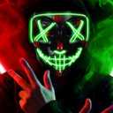 2 x Led Light Up Scary Mask El Wire Mask for Halloween 3 Lighting Modes for Aldult Teens (One Size, Green)