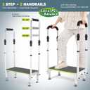 Step Stool with Handle for Elderly,1 Step Stool with 2 Handrails, Wide Platform and Anti-Slip Mats, Portable Stairs for Hot Tub/Camper/Mobile Home/Porch/SPA Pool/Pet Stairs