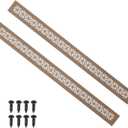 PATIKIL 24 x 2 Inch Door Air Vent Cover, 2 Pcs Heavy Duty Aluminum Grille Ventilation Cover Louvered with Mounting Screws for Cabinet Wardrobe Door, Brown