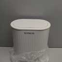 KSSKSS 1.8 Gallons Small White Bathroom Trash Can with Lid, Slim Bathroom Garbage Bin, Removable Liner Bucket, Dog Proof Trash Can with Pop-Up Lid for Bedroom,Toilet