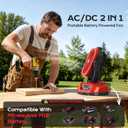 Battery Operated Fan for Milwaukee M18 battery, Camping Fan with USB A/C & LED Lights, 4 Speeds & Remote Control, Portable/Cordless/Battery Powered fan, for Outside, Jobsite (Battery Not Included)