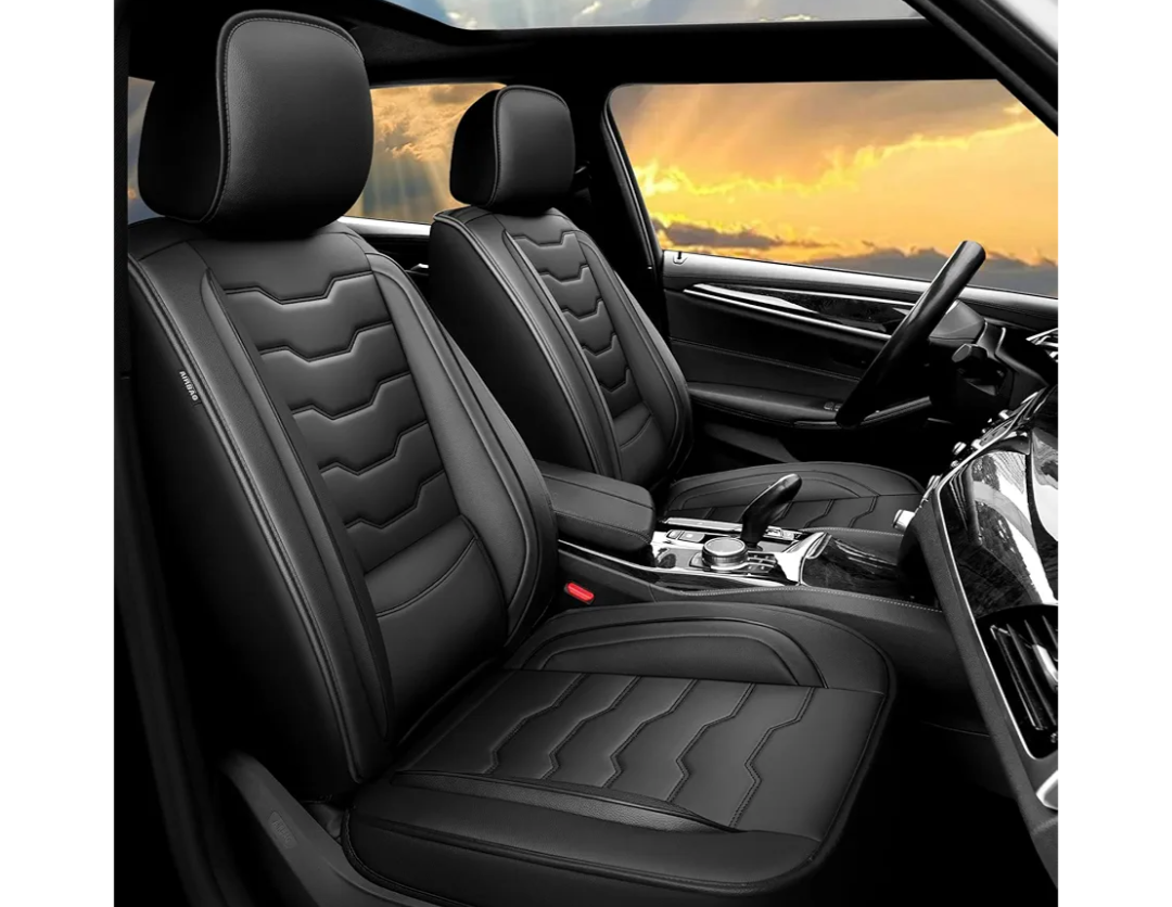Fit Rogue Car Seat Covers Premium Leather for Nissan Rogue 2014-2024 2025. Waterproof， Breathable, Scratch-Resistant & All-Weather Seat Cushion Protector （Full Set,Black
