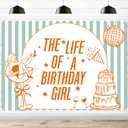 The Life of a Birthday Girl Backdrop, Showgirl Birthday Party Decorations, in My Showgirl Era Birthday Party Background, 7 * 5Ft