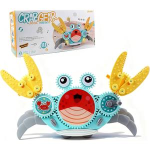 Crawling Crab Gear Set Toy - Tummy Time Musical Crab Toys Stacking & Building Blocks Educational STEM Game for Toddlers & Kids 3-5, 1 2 3 Yr Old Birthday Gift Christmas Stuff for 0-36 Month Boys Girls