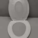 1M Family Toilet Seat, Patented Slow Close & Quick Releasing Technology, Anti-Wiggling, Easy to Install and Clean, Standard Elongated with Toddler Seat Built In (1 Piece)