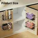 4 Pack Cabinet Door Organizer, Adhesive Inside Cabinet Door Storage for Kitchen Bathroom, Lid Organizer Compatible with Tupperware Pyrex, Wall Mounted Basket for Pantry Under Sink, Black
