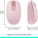 Logitech M196 Bluetooth Wireless Mouse, Compact and Portable Mouse for Laptops, Tablets and More, 12-Month Battery, Smooth Tracking, Compatible with PC and Mac, Windows and macOS - Rose
