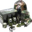 Outdoor Adventure Kit for Kids  Premium Camouflage Camping Gear with Walkie-Talkies  Military Style Toys  10 in 1 Bundle  Ideal for All Ages and Genders