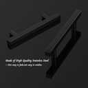 Probrico Cabinet Handles-Pack of 30 Black 3-3/4inch (96mm) Hole Centers Square T Bar Kitchen Cabinet Handles Drawer Pulls for Kitchen Furniture Hardware