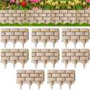 Landical 8 Pcs Gray Retaining Wall Block Faux Stone Edging for Landscaping, 17 x 13 Inch Garden Border Landscape Edging Blocks Garden Plastic Fence for Mulch Flower Bed Patio Lawn Path Walkway