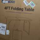 Byliable Folding Table 4 Foot Portable Heavy Duty Plastic Fold-in-Half Utility Table Small Indoor Outdoor Adjustable Height Folding with Carrying Handle, Camping and Party,White | Portable, Heavy Duty, Fold-in-Half, Indoor Outdoor, Adjustable Height, Folding