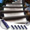 SOLPEX Solar Step Lights for Outside,Solar Lights Outdoor Waterproof Decor for Stair, Step, Deck, Fence, Front Porch, Balcony, Patio, Wall, Yard, Garden (6 Pack,Cold White&Gray Shell)