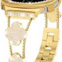 Alociaga Bling Band with Case Compatible for Samsung Galaxy Watch 8 40mm 44mm, Women Diamond Butterfly Metal Bracelet Rhinestone Strap with Protector Case