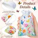 Supervitae 30 Pcs Wildflower Burlap Gift Bags with Drawstring 4 x 6 Inch Flower Gifts Bag Bulk Valentine Wedding Summer Floral Party Favor Wrapping Small Jewelry Pouch for Women Bridal Spring Party