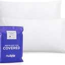 Nuzzle Standard Size Pillowcases, 100% Cotton with Envelope Closure (20 x 26 inches, White) - Soft, Breathable 300 Thread Count Pillow Protectors