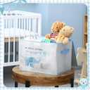 LemonRoad Baby Memory Keepsake Box 16x12x12inch Baby Shower Elephant First Keepsake Box New Parent Newborn Baptismal Birthday Gift for Mementos Travel Loved Ones Treasured Keepsakes(Blue)