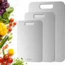 Titanium Cutting Board Set of 3, 100% Double-Sided Titanium Cutting Boards for Kitchen, Dishwasher Safe Non-Toxic Chopping Boards for Meat, Vegetables, Fruits, Raw and Cooked Food Prep (M+L+XL, 16"L x 10"W