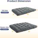 MAXYOYO 6" Futon Mattress Full Size, Tufted Futons Sofa Couch Bed with Twisted Rope Design Edging, Thick Corded Fabric Floor Mattress for Adults, Shredded Foam Filling (Frame Not Included), Dark Grey